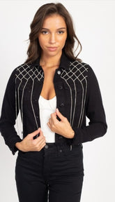 Rhinestone Black Jacket